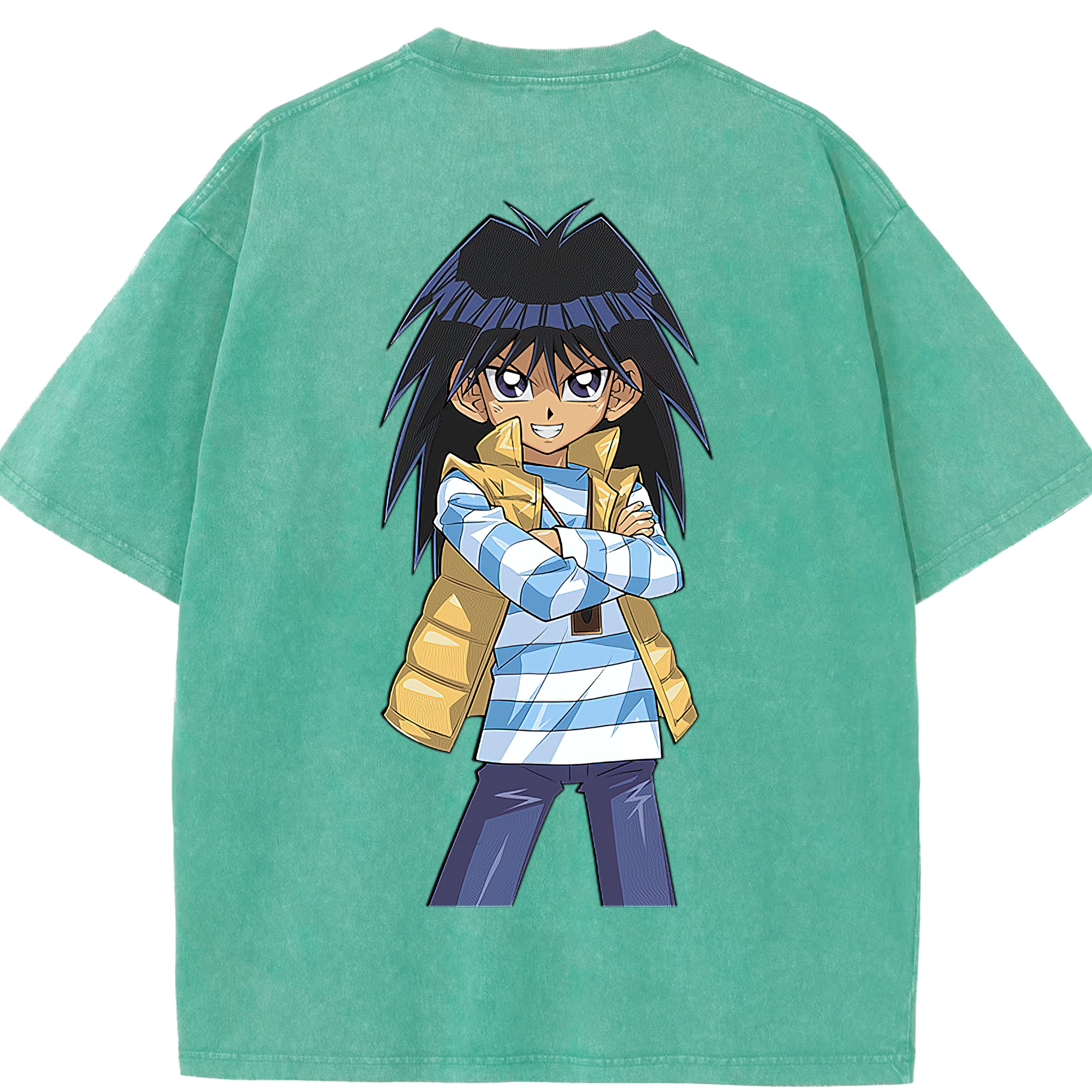 （画像用） 遊☆戯☆王 Yu-Gi-Oh! 綿100% ヴィンテージ風 半袖Tシャツ（背面プリント）